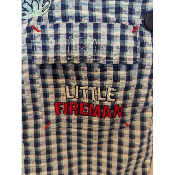 Vintage Cradle Togs 6-9 Month Embroidery Little Fireman Shortalls - Picture 2 of 8